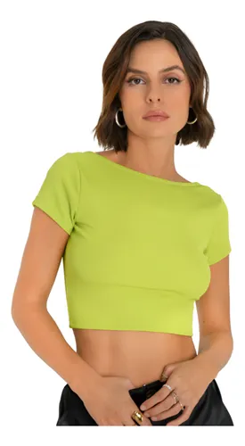 Crop top de manga corta sale