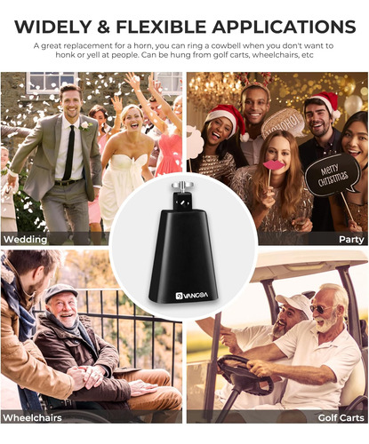 Campanas De Vaca De Acero Metálico Vangoa De 6 Pulgadas Hech