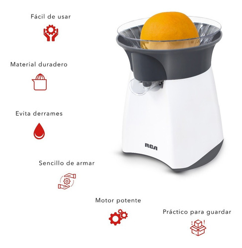 Rca Exprimidor De Cítricos Eléctrico Rc-8004 Blanco/gris