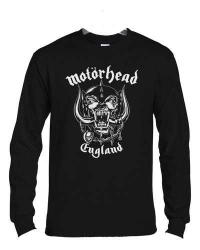 Polera Ml Motorhead England Blanco-negro Metal Abominatron