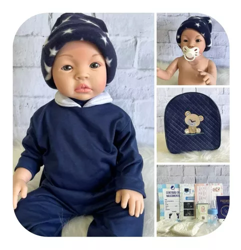 Bebe Reborn Menino Principe Enxoval + Bolsa Maternidade