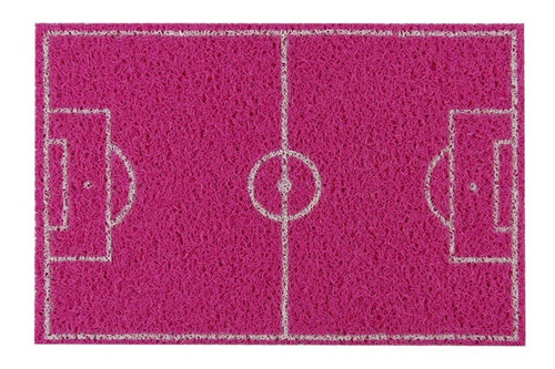 Capacho Campo De Futebol Quarto Meninos E Meninas Tapete Comprimento 60 cm Cor Rosa Desenho do tecido Branco Largura 40 cm