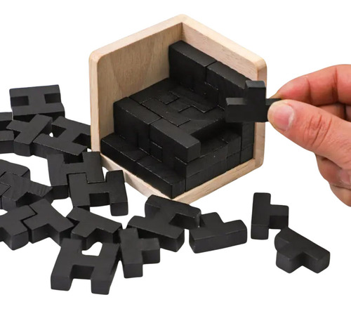 Rompecabezas 3d Cubo De Madera Antiestrés Para Adultos