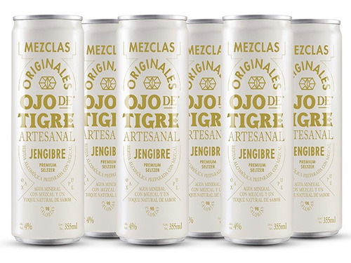 Imagen 1 de 1 de Seltzer Ojo De Tigre Jengibre 355 Ml (6 Pack)