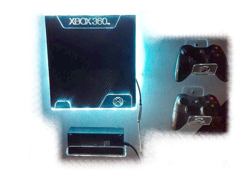 Soporte Base Pared Xbox 360 Super Slim  +luz  +sop Controles