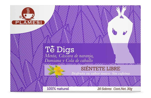 Té Digs Plamesi 20 Sobres 30g Alivia Pesadez Indigestión