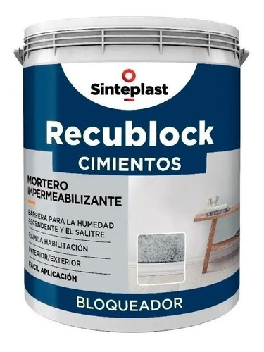 Recublock Cimientos | Mezcla Para Bloquear Humedad  12kg