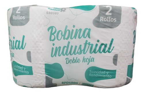 Bobina Industrial Doble Hoja Blanco Eco 2 Un X 25 Cm 