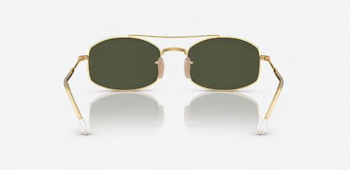 Anteojos de sol Ray-Ban RB3719 diseño Dijes Ovalados armazón oro pulido y lente verde