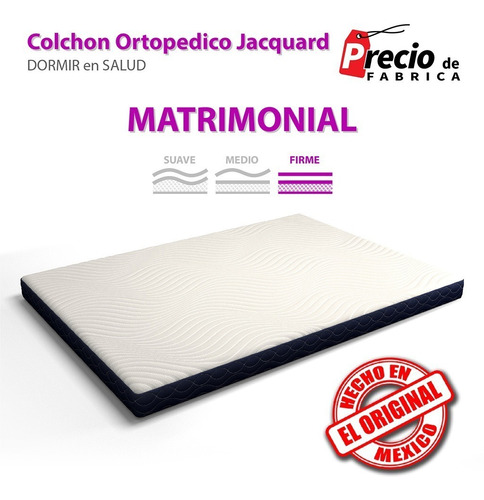 Colchon De Espuma Ortopedico Jacquard Matrimonial 18cm