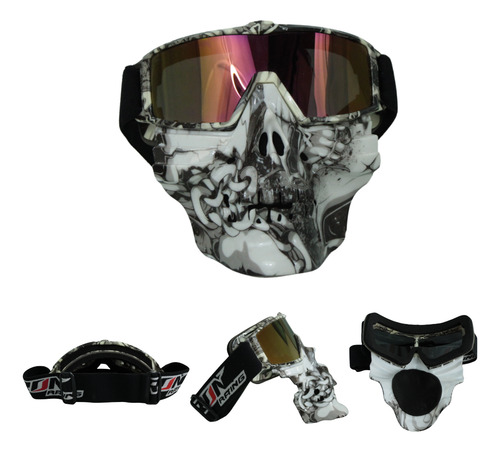 Googles Para Moto Con Mascara De Calavera Diseño Cadenas