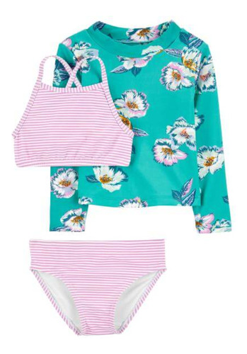 Traje De Baño 3 Piezas Set Niña Bb Carters 18m Flaber 