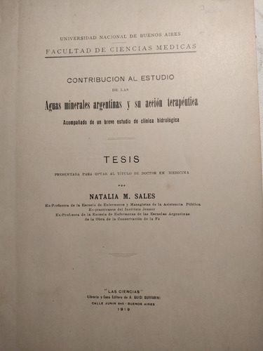 Aguas Minerales Argentinas Accion Terapeutica Raro 1919 - A1