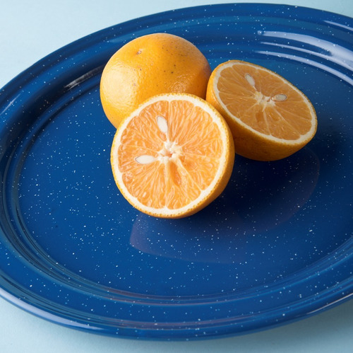 Juego De Plato Base De Peltre, 6 Piezas Azul