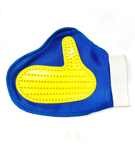 Guante Cepillo Para Peinar Y Masajear Perro Y Gatos Color Azul