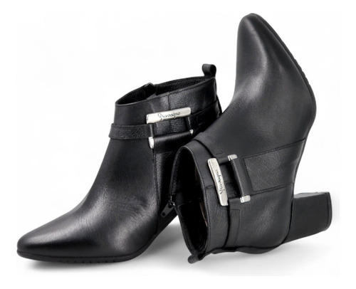 Botas Moda Gravagna Botinetas 1620-25 Cuero Negro