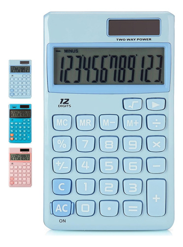 Mr. Pen - Calculadora De Función Estándar, 12 Dígitos Color Azul Claro