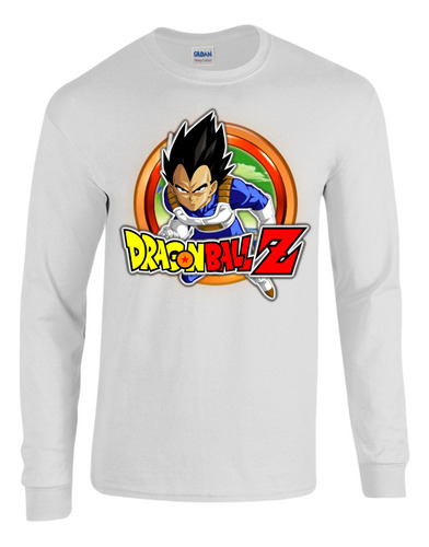 Camiseta Manga Larga Dragon Ball Z Vegueta Serie White