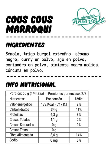 Imagen 2 de 3 de Cous Cous (cus Cus) Marroquí Comida Preparada - Mole - Bubu