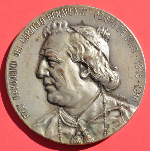 Antigua Medalla Fray Marcolino Del Carmelo Obispo Cuyo 1911