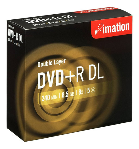 5 Dvd+r Dl 8.5gb Imation 8x Dual Layer