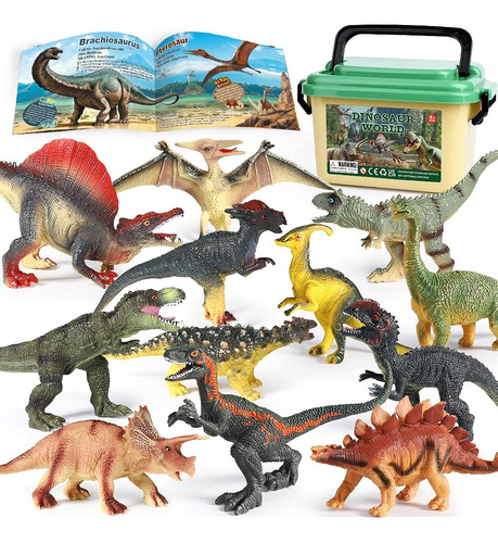 Oenux Dinosaur Toys For Kids 3-5,12pcs Realistic Jurassic Di