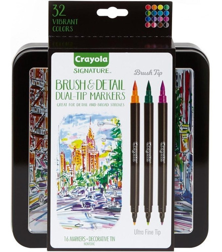 Marcadores Lettering Crayola Signature Dual 32colores