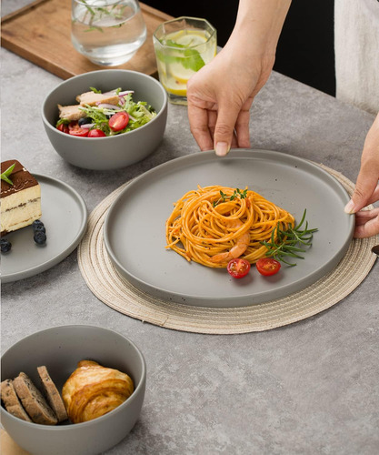 Set De Platos 6 Pcs Redonda 26 Cms Porcelana Ensalada