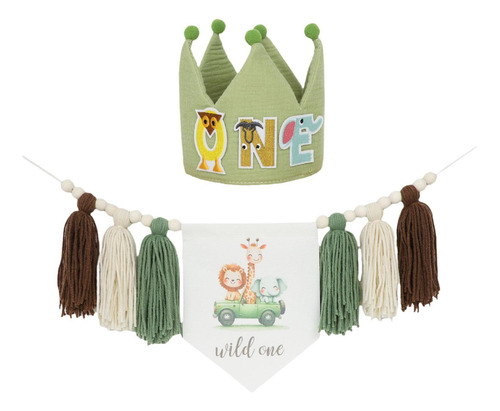 Crown Hat First Birthday Con Sombrero De Dibujos Animados