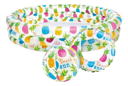 Alberca Piscina Flotador Pelota 51 Cm Piña Para Niño Intex Color Multicolor