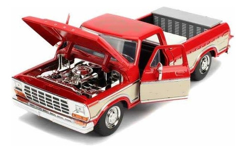 1/24 1979 Ford F-150 Pick Up Sam Walton Jada Color Rojo Con Blanco