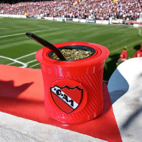 Mate Independiente 3d Orbimate Estilo Rutero Anti Vuelco Rojo Personalizado