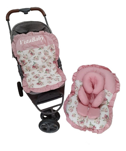 Capas De Carrinho E Bb Conforto+ Apoio Redutor Floral Rosé