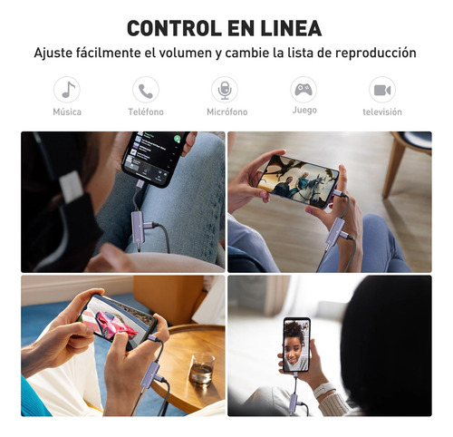 Adaptador Auricular A Aux 3.5 Y Carga Compatibl Para iPhone