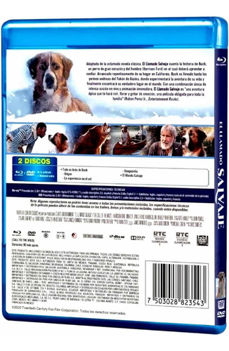 El Llamado Salvaje -harrison Ford-película Blu-ray Original