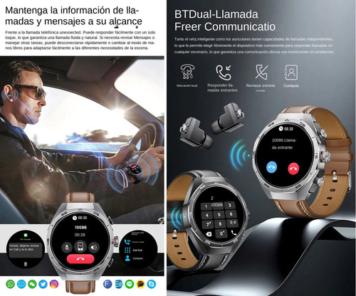 Reloj Inteligente Multifuncional Con Auriculares Bluetooth