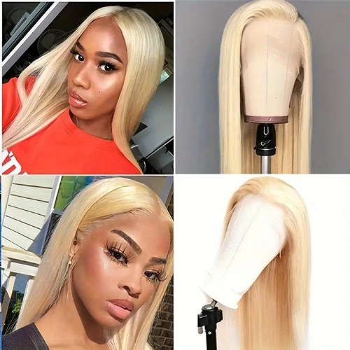 Peluca Larga Rubia 613, Color Gris Plateado, 28 Pulgadas, En