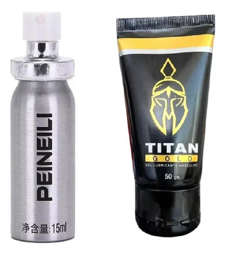 Packx2 Lubricante Masculino Titan Gold + Retardante Peineili