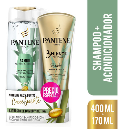 Oferta Shampu Pantene Bambu X 400ml + Acondicionador X 170ml