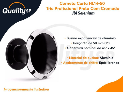 Corneta Curta Hl14-50 Trio Profissional Preta Jbl