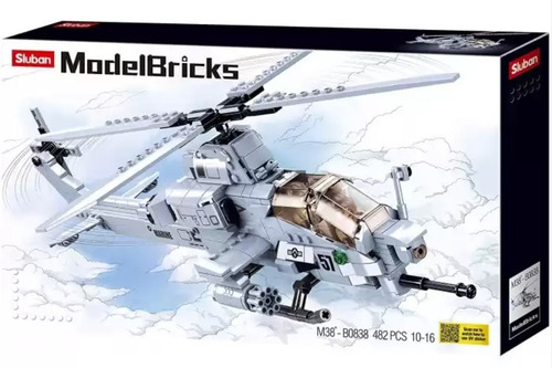 Set Helicoptero Blackhawk & Ah-1z Viper, Compatible Lego