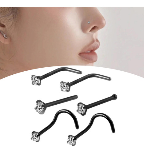 6 Piezas Anillos Para La Nariz, Juego De Anillos Con