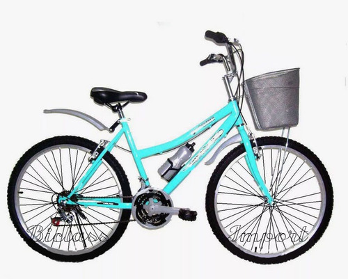 Bicicleta Dama Campera Canasta Aro 24 18v Componentes Taiwan
