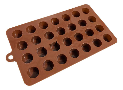 Molde Silicón 28 Mini Emojis Repostería Chocolate Gomitas Marrón