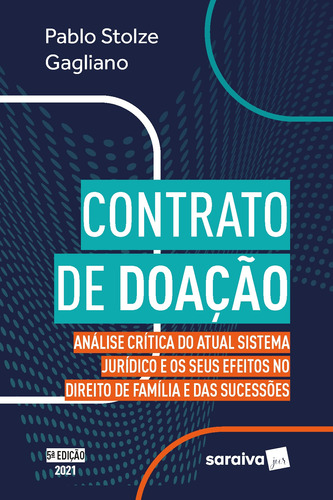 Contrato de doação, de Stolze, Pablo. Editora Saraiva Educação S. A., capa mole em português, 2021