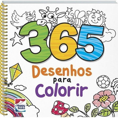 365 Desenhos Para Colorir, De Mammoth World. Editora Happy Books, Capa Mole Em Português