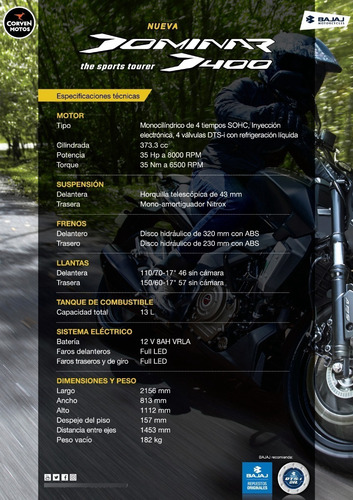 Imagen 15 de 23 de Bajaj Dominar 400 Tourer Chakan Moto Concesionario Oficial