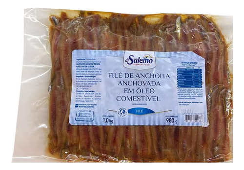 Filé De Anchoita Anchovada 1,0kg Di Salerno