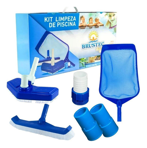 Kit Acessórios Limpeza Piscina Fibra, Alvenaria E Vinil