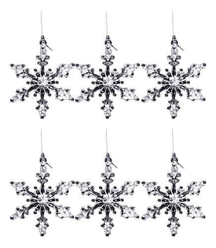 Colgante Navideño Con Forma De Copos De Nieve, Transparente,